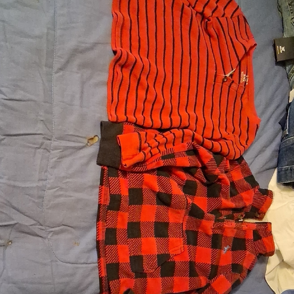 Only Worn OnceRed and Black Striped and Checkered Sweaters